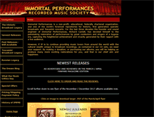 Tablet Screenshot of immortalperformances.org